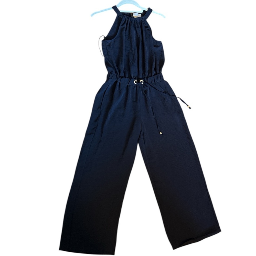 Michael Kors Women’s Black Halter Jumpsuit cropped wide leg size XS - Picture 3 of 16